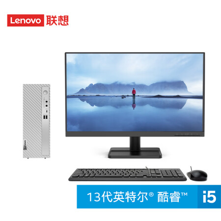 联想(Lenovo)天逸510S英特尔酷睿i5商务台式机电脑整机(13代i5-13400 16G 1TB HDD+512G SSD win11)23英寸