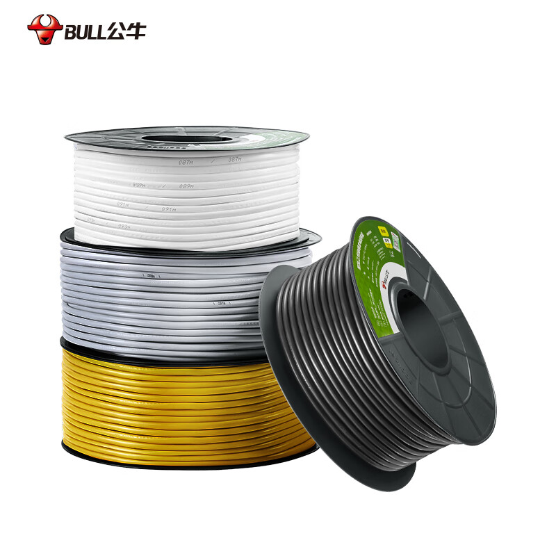 公牛（BULL）电线电缆RVV超软护套线国标铜芯铜线 橘黄色圆导线2芯*2.5平 1米